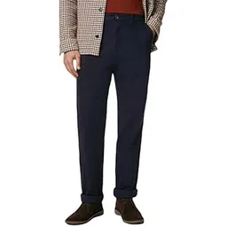 marks & spencer Mens Solid Mid Rise Regular Fit Chinos image 1