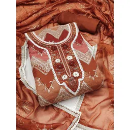 Maroosh Chevron Printed Sequinned Organza Unstitched Dress Material-picture-6