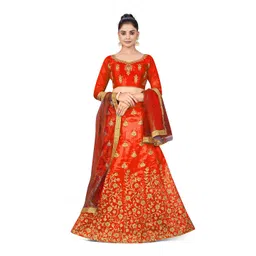 Maroosh Embellished Thread Work Unstitched Lehenga & Blouse With Dupatta-picture-39