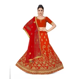 Maroosh Embellished Thread Work Unstitched Lehenga & Blouse With Dupatta-picture-34