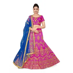 Maroosh Embellished Thread Work Unstitched Lehenga & Blouse With Dupatta-picture-32