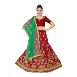 Maroosh Embellished Thread Work Unstitched Lehenga & Blouse With Dupatta-picture-29