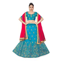 Maroosh Embellished Thread Work Unstitched Lehenga & Blouse With Dupatta-picture-24