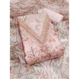 Maroosh Floral Embellished Organza Unstitched Dress Material-picture-24