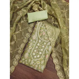 Maroosh Floral Embellished Sequinned Organza Unstitched Dress Material-picture-38