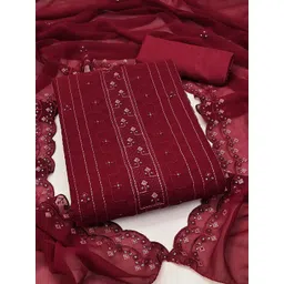 Maroosh Floral Embroidered Georgette Unstitched Dress Material-picture-28