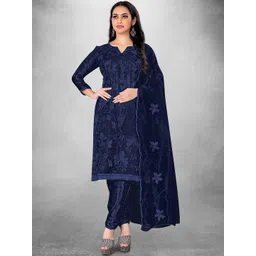 Maroosh Floral Embroidered Organza Unstitched Dress Material-picture-17