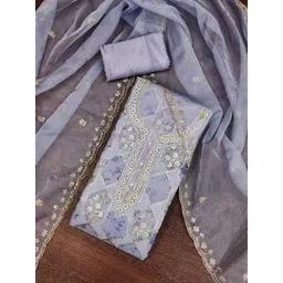 Maroosh Floral Embroidered Sequinned Organza Unstitched Dress Material-picture-19