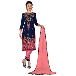 Maroosh Floral Embroidered Thread Work Unstitched Dress Material-picture-19