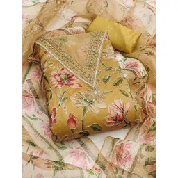 Maroosh Floral Printed Beads And Stones Unstitched Dress Material-picture-16