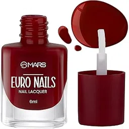 MARS EURO Nail Lacquer | Glossy Gel Finish | Rich Pigmentation | Chip Free | Quick Drying Formula | Long Lasting Nail Polish for Women | (6.0 ml) (Shade-28)-picture-56
