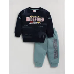 Mars Infiniti Infant Kids Printed Round Neck Pure Cotton Sweatshirt & Joggers-picture-18