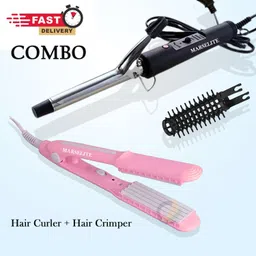 MARSELITE Combo of Professional Hair Curler & Hair Crimper Machine for Girls Hair Rollers Personal Care Appliance Combo-picture-10