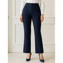 Martini Women Solid Comfort Straight Fit High-Rise Trousers-picture-15