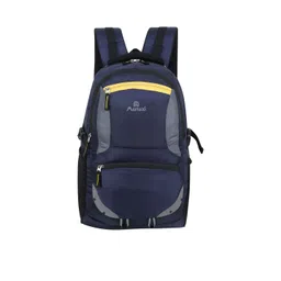 Martucci Unisex Navy Blue & Yellow Water Resistant Backpack with Reflective Strip-picture-27