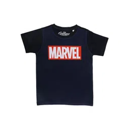 Marvel Avengers Boys Navy MARVEL Print Round Neck T-shirt-picture-22