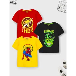 Marvel by Miss and Chief Boys 3 Avengers Printed Applique T-shirt-picture-37