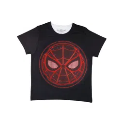 Marvel by Wear Your Mind Boys Black & White Printed Round Neck T-shirt-picture-57