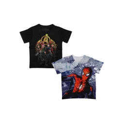 Marvel by Wear Your Mind Boys Black Printed Round Neck T-shirt-picture-51