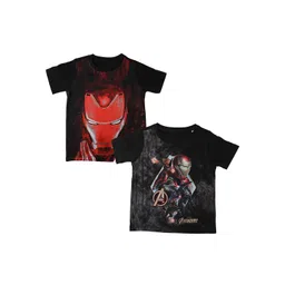 Marvel by Wear Your Mind Boys Black Printed Round Neck T-shirt-picture-40