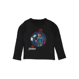 Marvel by Wear Your Mind Boys Black Printed Round Neck T-shirt-picture-34