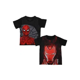 Marvel by Wear Your Mind Boys Black Spiderman Printed Round Neck T-shirt-picture-35