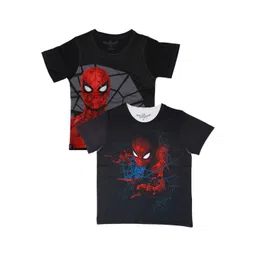 Marvel by Wear Your Mind Boys Black Spiderman Printed Round Neck T-shirt-picture-30