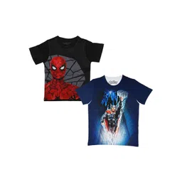 Marvel by Wear Your Mind Boys Black Spiderman Printed Round Neck T-shirt-picture-19