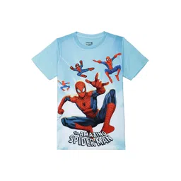 Marvel by Wear Your Mind Boys Blue & Red Spiderman Printed T-shirt-picture-27