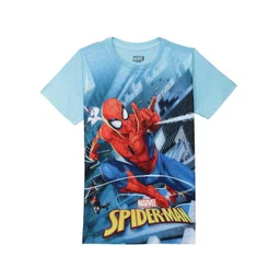 Marvel by Wear Your Mind Boys Blue Spiderman Printed T-shirt-picture-18