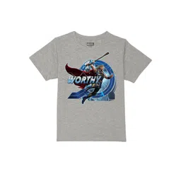 Marvel by Wear Your Mind Boys Grey Thor Printed Pure Cotton T-shirt-picture-36