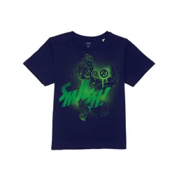 Marvel by Wear Your Mind Boys Hulk Graphic Printed Pure Cotton T-shirt-picture-50