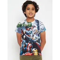Marvel by Wear Your Mind Boys Multicoloured Printed Round Neck T-shirt-picture-31