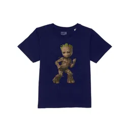 Marvel by Wear Your Mind Boys Navy Blue & Brown Printed T-shirt-picture-52