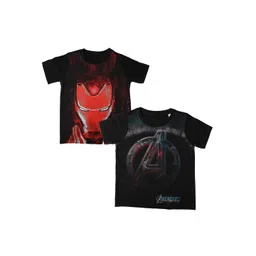 Marvel by Wear Your Mind Boys Pack of 2 Black Printed Round Neck T-shirts-picture-39