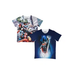 Marvel by Wear Your Mind Boys Pack Of 2 White Printed Round Neck T-shirts-picture-41
