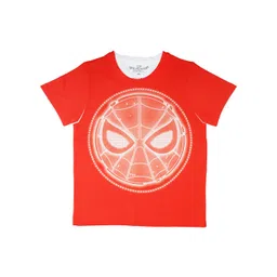 Marvel by Wear Your Mind Boys Red & White Printed Round Neck T-shirt-picture-58