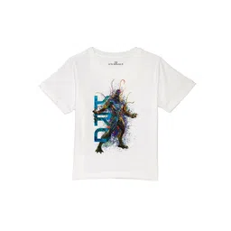 Marvel by Wear Your Mind Boys White & Blue Printed Pure Cotton T-shirt-picture-24
