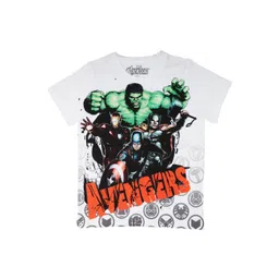 Marvel by Wear Your Mind Boys White Printed Round Neck T-shirt-picture-36
