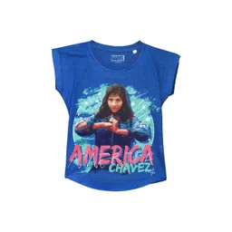 Marvel by Wear Your Mind Girls Blue Printed Top-picture-57