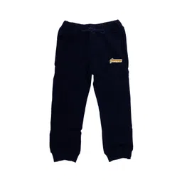 Marvel by Wear Your Mind Kids Navy Blue Solid Pure Cotton Joggers image 1