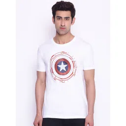 Marvel by Wear Your Mind Men White Red Captain America Printed Pure Cotton T-shirt-picture-33
