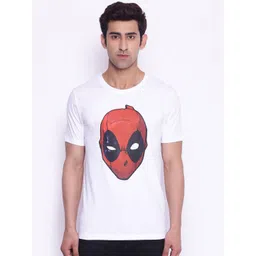 Marvel by Wear Your Mind Men White Red Deadpool Printed Pure Cotton T-shirt-picture-23