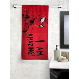Marvel Kids Red Spiderman Printed 350 GSM Cotton Bath Towel-picture-21