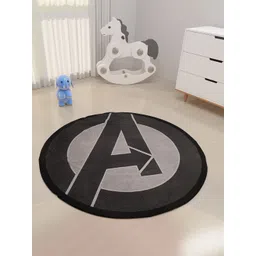 Marvel Unisex Kids Black & Grey Printed Round Carpets-picture-40