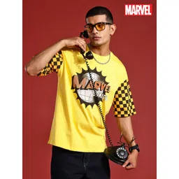 MARVEL STREET Printed Drop-Shoulder Sleeves Pure Cotton Oversized T-shirt-picture-20