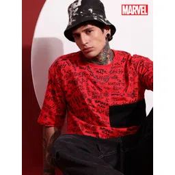 MARVEL STREET Spider-Man Printed Drop-Shoulder Sleeves Oversized Pure Cotton T-shirt-picture-39
