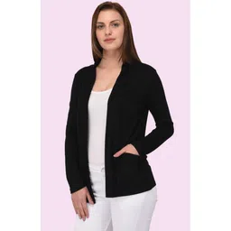 marvkit Women Straight Full Sleeve Black Shrug-picture-23