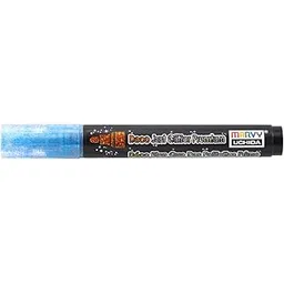 Marvy Decofabric Just Glitter Markers (223JGP-S). Fabric Markers for Glittery effect on your FAbrics and works on Paper too (Glitter Blue)-picture-30