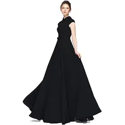 marziyaa Solid Pure Georgette Stitched Flared/A-line Floor Length Gown-picture-27